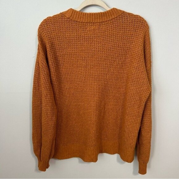 American Eagle Outfitters Brown Orange Crewneck Oversized Sweater Size Medium - Picture 6 of 7